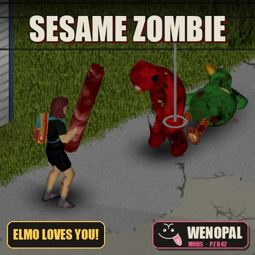 Sesame Zombie – mod para Project Zomboid: Elmo, Garibaldo, Come-Come, Oscar e o Conde viraram zumbis