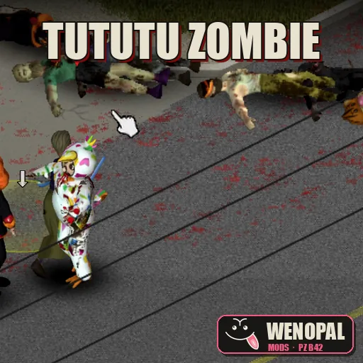 Tututu Zombie – mod para Project Zomboid: El Profesor Salomón y Tutú Tutú convertidos en zombies que andan siempre en pareja